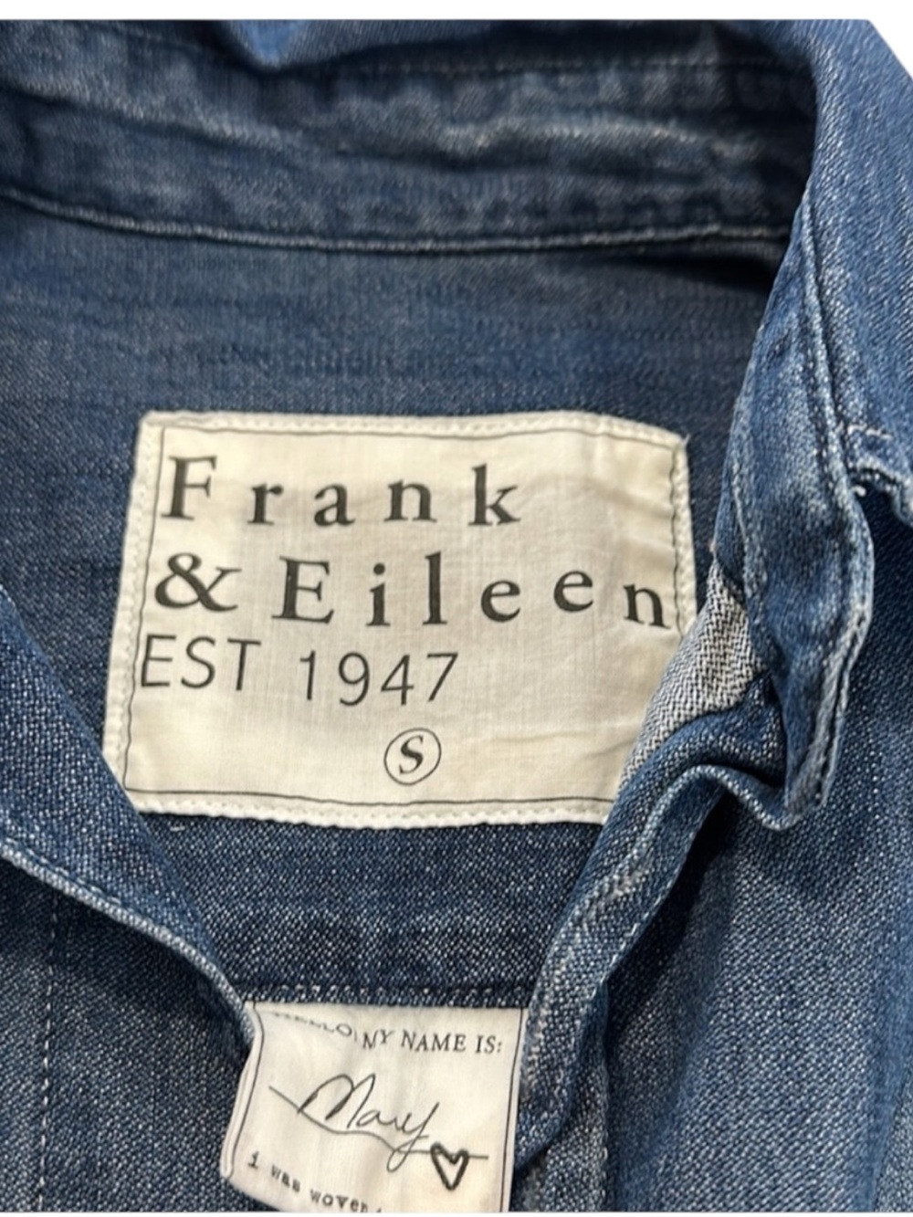 FRANK & EILEEN Women's MARY Denim Shirtdress in a Vintage Wash (S) - Picture 3 of 8